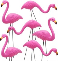 JOYIN Set of 6 Small Pink Flamingo Stakes