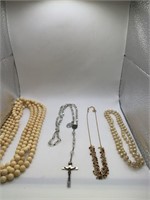 NECKLACE LOT-INCLUDES ROSARY