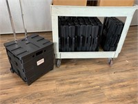 9pc Collapsabe Plastic Rolling Crates