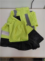 1.  Polyester / PVC safety rain suit ( xl fits