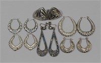 STERLING SILVER EARRING GROUP (6 PAIR)