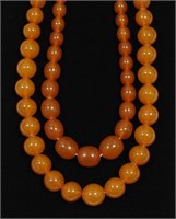 BEADED AMBER NECKLACES (2)