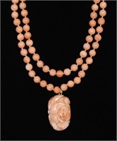 CORAL BEADED NECKLACE