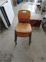 4 small school chairs