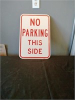 No parking this side sign