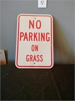 No parking on grass sign