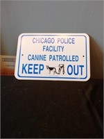 Chicago police canine patrolled sign