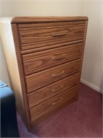 5 drawer oak chest of drawers - Blackhawk