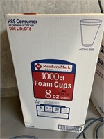 1,000 count 8 oz. foam cups