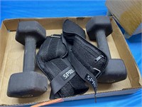 2 10-lb weights & ankle weights