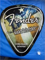 Metal Fender pick sign