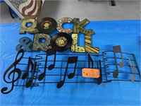 Rock & Roll sign & musical note metal sign