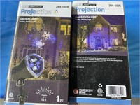 2 projection LED lights, snow flurry, more