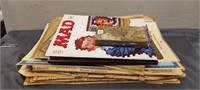 Assorted Vintage Newspapers, War Ration Books,