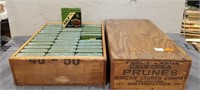 Box Of Vintage Tobacco Tins (Empty), Wooden Box