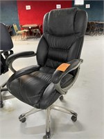 Black leather type office chair