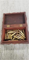 Wooden Box w/ 20 Rounds Of Ammo