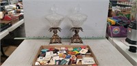 2 Vintage Candy Dishes & Assorted Matchbook