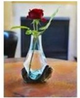 Stem Vase Molten Glass And Wood Sculpture