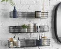 Metal Wall Organizer With Wall Baskets