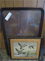 Vintage Wooden Frame & Duck Picture