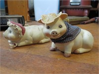2 Ceramic Pigs