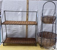 2 metal baskets one 18” x 18” and the other