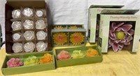 Lot of floating candles and votive holders