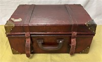 A vintage small travel suitcase 17” x 12” x8”