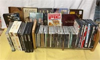 Tote of CD’s/DVD- many season sets and wooden