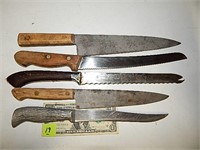 5 Assorted Kitchen Knives