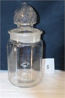 GLASS JAR W/ DECORATIVE LID