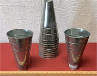 12 tin galvanized pots