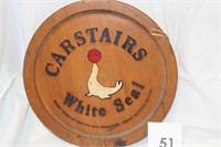 CARSTAIRS WHITE SEAL WOODEN SERVING TRAY