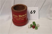 JIM BEAM DICE CUP WITH DICE