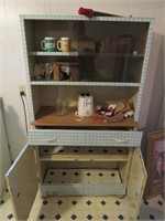 Vintage Metal Cabinet and Contents