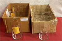 15 large clear glass candleholders great for