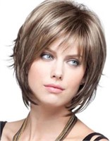 Short Nature Hair with Bangs Straight Wigs for