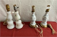 2 sets of small dresser lamps with no shades