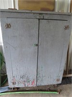 Vintage Wooden Cabinet and Contents
