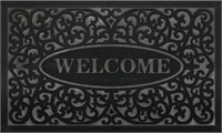 OEMATS Welcome Front Door Mat 24x36" Black