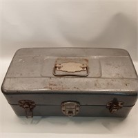 Metal tackle box with contents