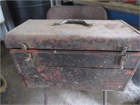 Vintage Metal Tool Box with Contents