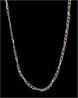 14K Yellow gold 19" modified curb chain, 1.9 grams