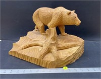 Wood Carving of Bear (13.5"W x 8"D x 9"H)