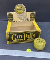 Gin Pills Display Box and 1 Unopened Tin