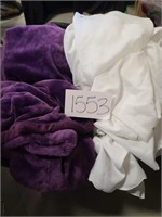 Large Purple Blanket and Table Cloth, Flannel