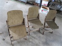 3 Vintage Wooden Folding Chairs