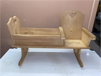 ROCKING WOODEN DOLL CRADLE & CHAIR 31IN x 24 IN