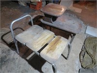 Old Wooden Table and Stool